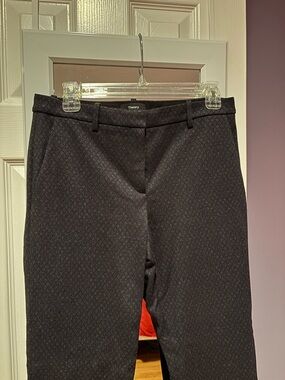Theory Women’s Dark Charcoal Patterned Dress Pants